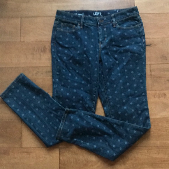 Ann Taylor loft 6 jeans, polka dot NWOT - Picture 2 of 10